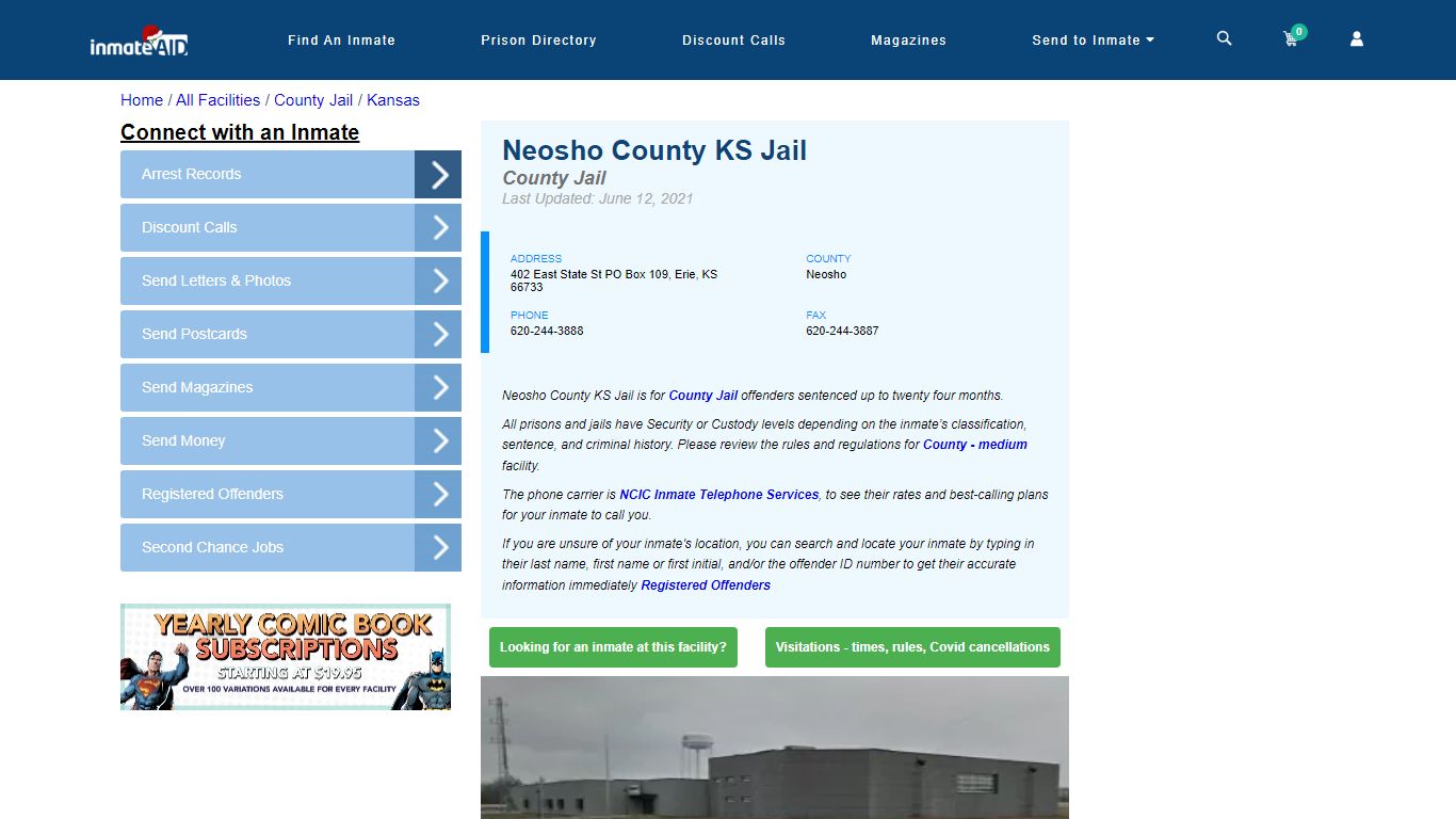 Neosho County KS Jail - Inmate Locator - Erie, KS